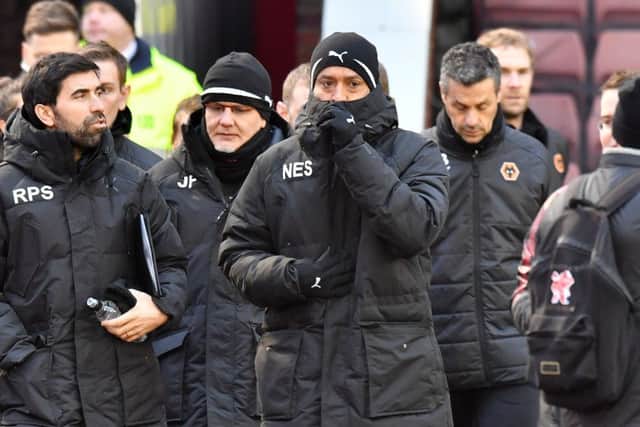 Wolverhampton Wanderers manager Nuno Espirito Santo and his staff.