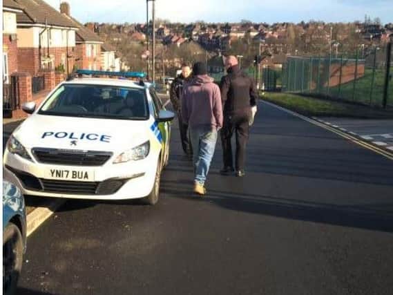 A Sheffield police team made four arrests yesterday