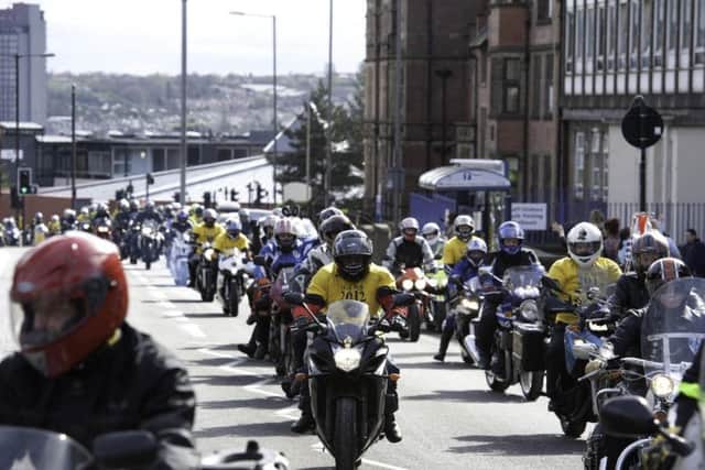 Riders, including former two-time world superbikes champion James Toseland, taking part in the Egg Run last year.