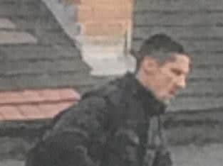 This man is being sought in connection with an alleged burglary on Golden Smithies Lane (incident 385 of January 26)