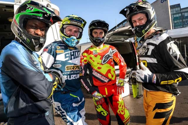 Hugo Basaula, Cyrille Coulon, Charles Lefrancois and Cedric Soubeyras, left to right, all in contention for the 2018 AX Pro crown