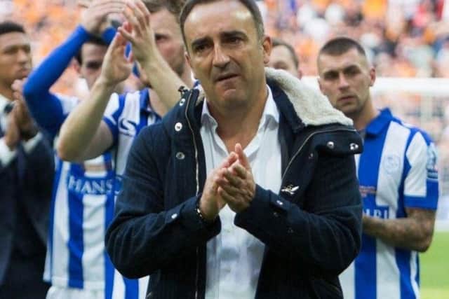 An emotional Carlos Carvalhal after Sheffield Wednesday's Play-Off Final defeat to Hull City at Wembley two years ago