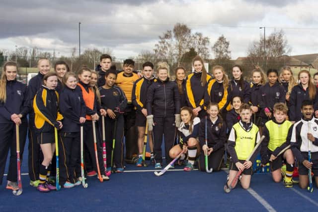 Hollie Pearne-Webb, who netted the winning penalty for the GB Team at the 2016 Olympic Hockey Finals, tookalong her medal to inspire and motivate the Hill House School pupils in Doncaster.