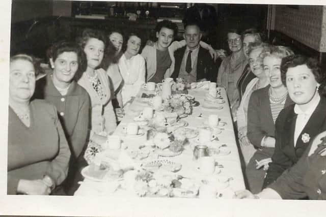 Bob Askham with the ladies at the British Oak, Carbrook