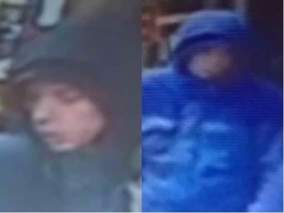 Police would like to speak with these two men in connection with a spate of robberies and burglaries in Sheffield.