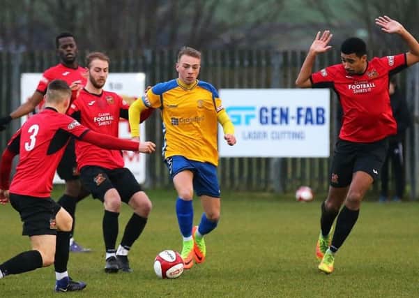 Stocksbridge striker Brodie Litchfield could be recalled to starting line up at Spalding. Picture by Peter Revitt