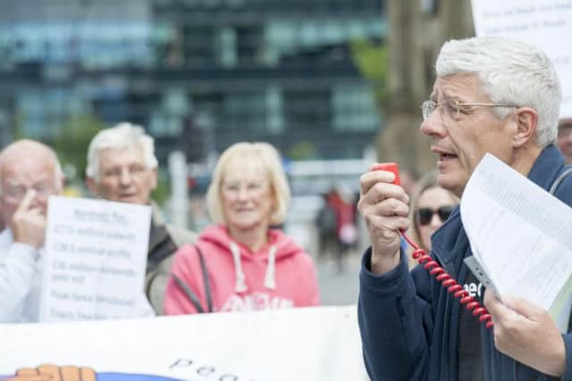 George Arthur addresses transport campaigners.