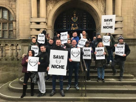 Niche supporters outside Sheffield Town Hall. Picture: George Torr/The Star