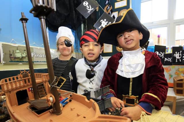 Pictured as pirates are Freya Lippolis, Mohammed Alsayegh and Asin Ramzan. Picture: Chris Etchells.