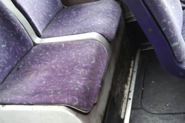 The floor of one of the buses.