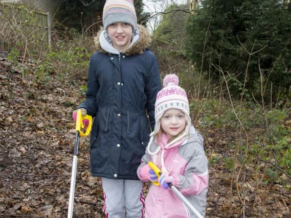Monika and Agnes Spyve get ready to help pick litter. Picture: Dean Atkins.