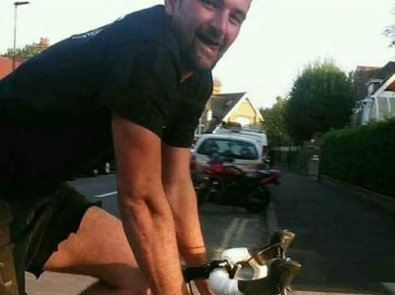 Joe Highfield, pictured three years ago... the last time he rode a bike