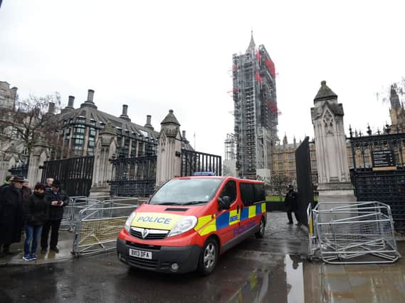 Police vehicle leaves Westminster - Kirsty O'Connor/PA Wire