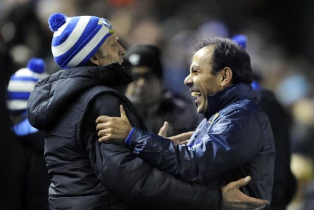 Delight for Owls Manager Jos Luhukay after his first win....Pic Steve Ellis