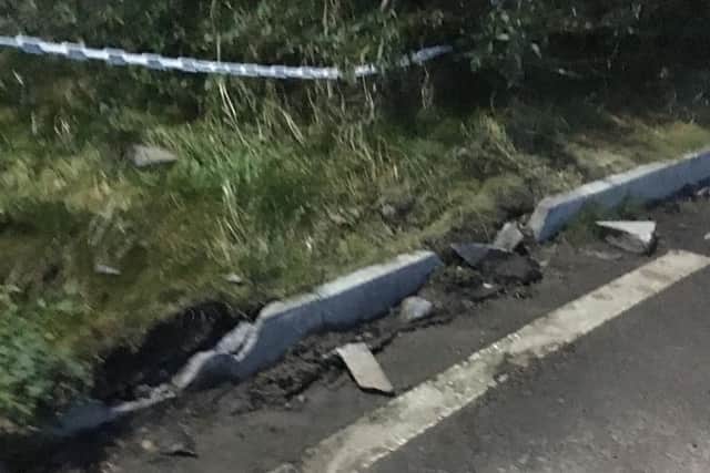 Damage to Sheffield road
