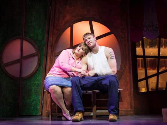 Jodie Prenger and Andrew Flintoff in Fat Friends.