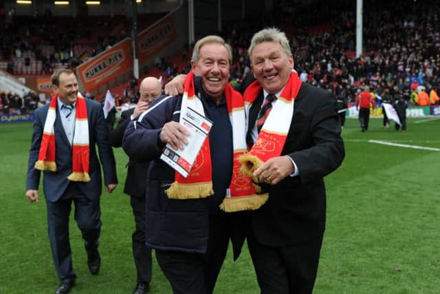 Alan Birchenall and Tony Currie still laugh about the incident nowÂ© BLADES SPORTS PHOTOGRAPHY