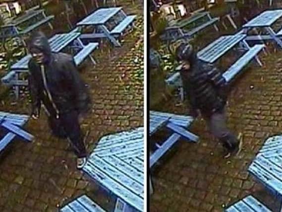 CCTV images of the two men police want to speak to