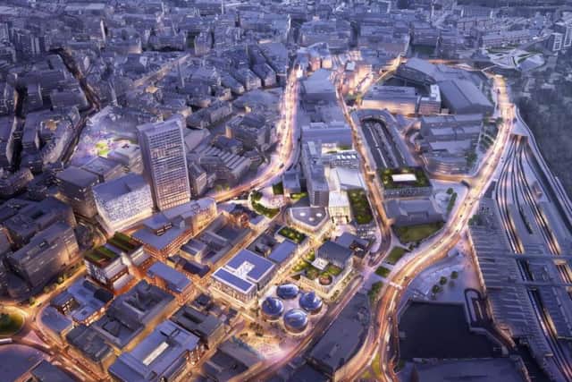 An aerial view showing how Sheffield Hallam University's redeveloped city centre campus will look under the new masterplan. Picture: SHU