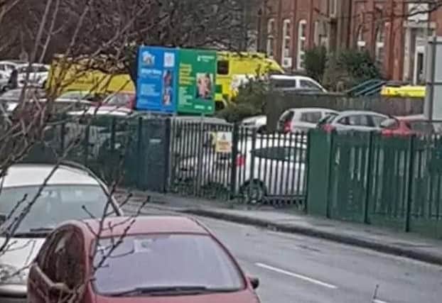 Emergency services at Rotherham College's campus in Dinnington.