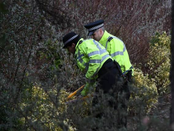 Officers carried out a search in Mount Pleasant Park, Sharrow. Picture: Andrew Roe.