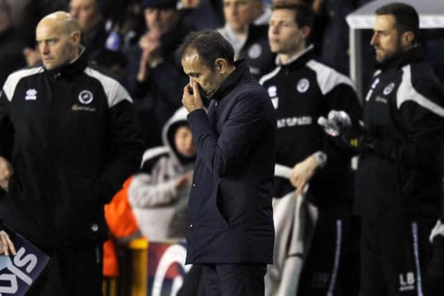 Owls Manager Jos Luhukay on the bench...Puc Steve Ellis