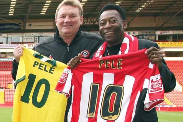 Tony Currie with Brazil legend Pele