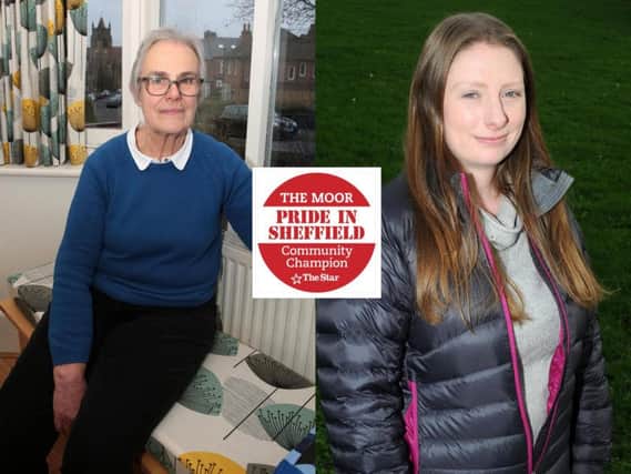 Liz Godfrey, left, and Tessa Lupton, right, the first two recipients of The Moor Pride in Sheffield Community Champion awards.