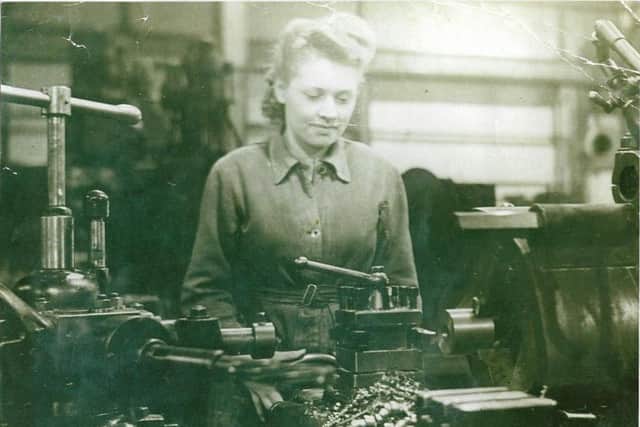 Audrey at Hadfields munitions factory during the war