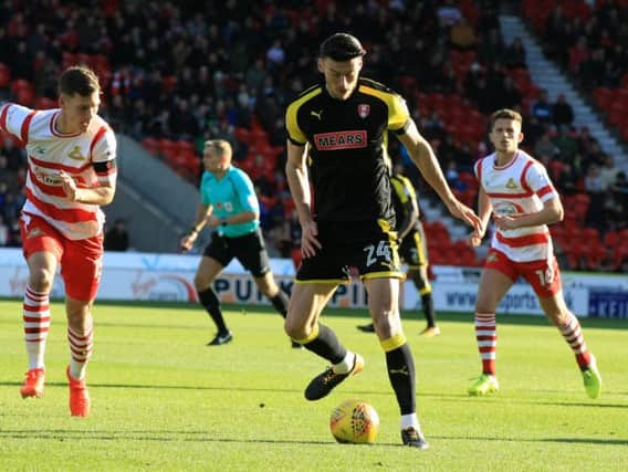 Former Rotherham United loanee Kieffer Moore scored a late equaliser in the return fixture at the Keepmoat Stadium in November.