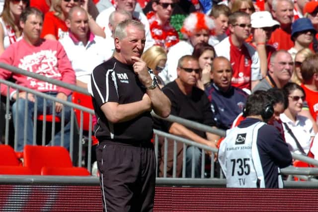 The League Two Play-off Final in his second stint as boss