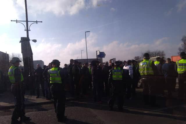 Police in Rotherham town centre. Picture: Heather Paterson