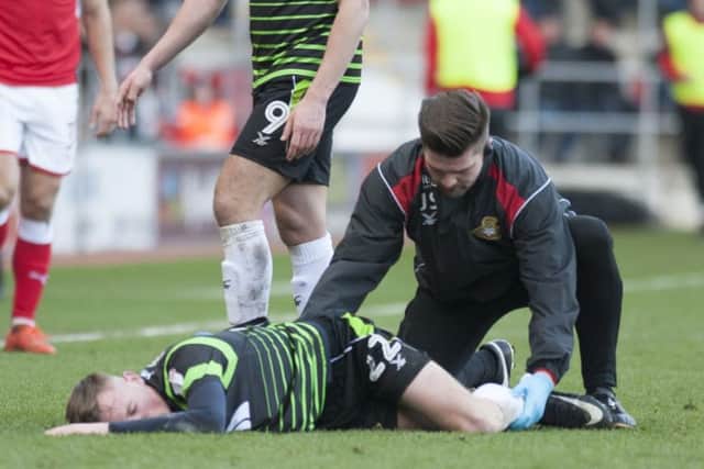 Alfie Beestin would be stretchered off minutes later