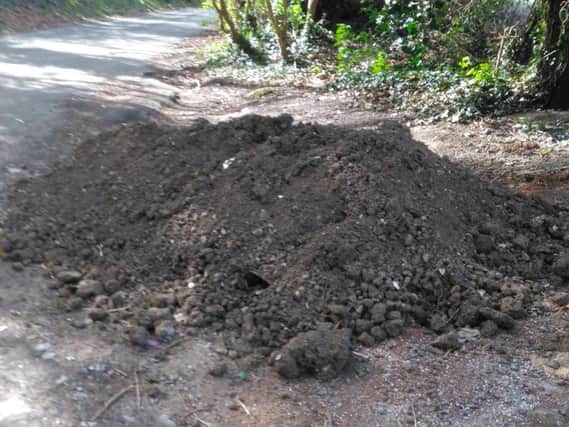 The fly-tipped soil
