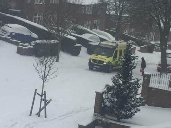 An ambulance stuck in Sheffield.