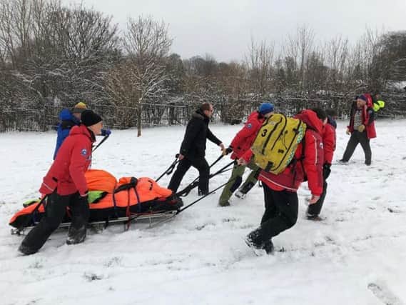 The patient was transported out of the park by mountain rescue volunteers