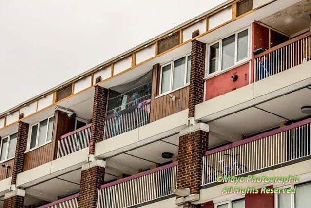 One resident said the cladding previously had to be reattached after coming loose in February 2014 (photo: Mayo Photographic)
