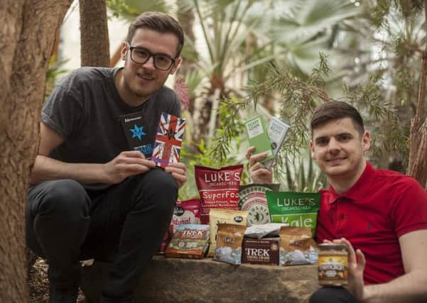 Paul Simpson, right, and James Barthorpe with surplus healthy food.