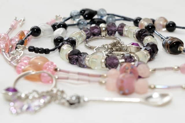 Jewellery made by Julie Herbert, who suffers from fibromyalgia and chronic fatigue syndrome.