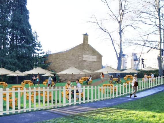 How the beer garden would look if plans to use the land are approved (image: True North)