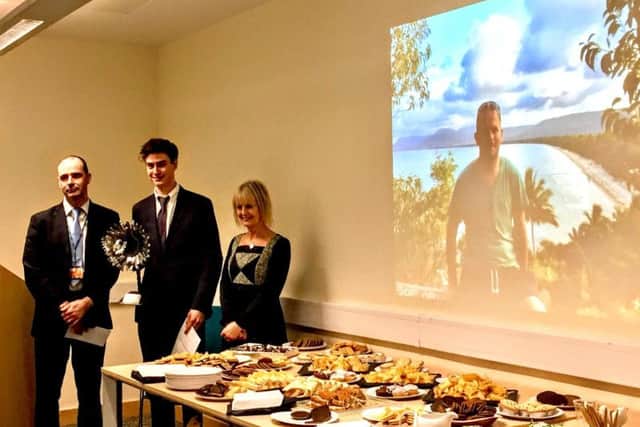 A photo of Jody was displayed as the presentation was made to honour his memory and illustrate the human face of what students are trying to achieve
