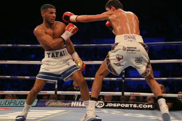 Gamal Yafai (left) in action against Gavin McDonnell during their WBC International Super-Bantamweight Championship fight at the FlyDSA Arena, Sheffield. Pic: Richard Sellers/PA Wire