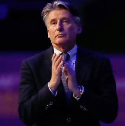 IAAF President Sebastian Coe during the minutes applause for Sir Roger Bannister during day four of the 2018 IAAF Indoor World Championships at The Arena Birmingham.