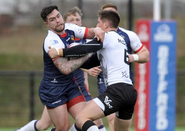Sheffield Eagles played their first home game of the season in their new home at The Olympic Legacy Park.Pictured is Eagles Matty Fozard....Pic Steve Ellis