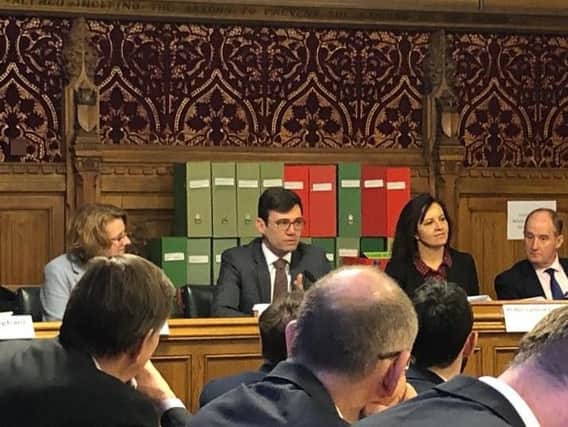 Caroline Flint and Andy Burnham at the launch of a campaign in Parliament this week for High Speed rail for the North. She chaired the launch
