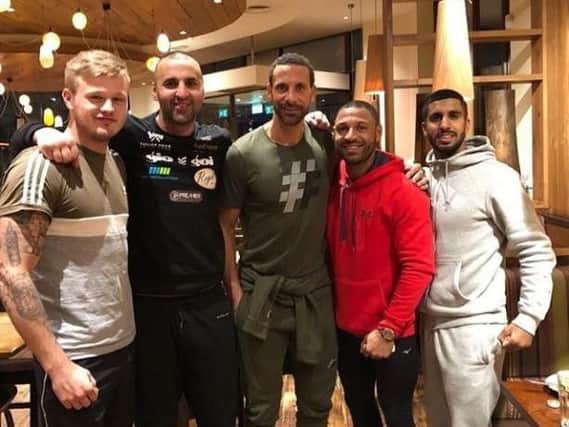 Dan Cooper, trainer Amer Khan, Rio Ferdinand, Kell Brook and Atif Shafiq - Credit: Kell Brook/Instagram