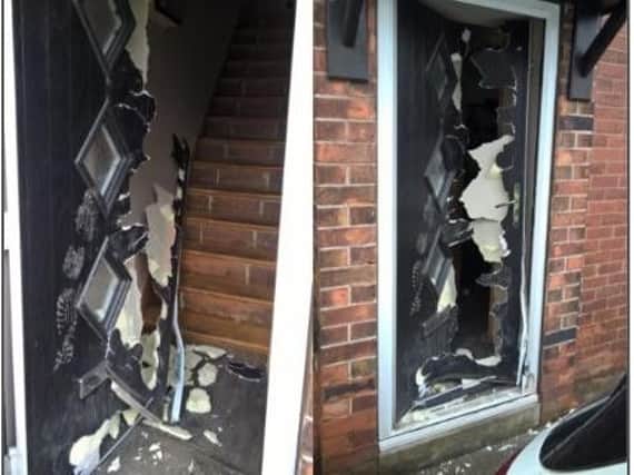 Police officers smashed their way into a house in Bolton-upon-Dearne