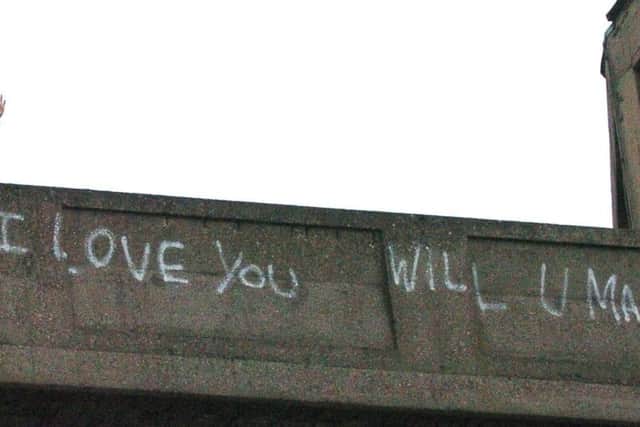 The message has become an unlikely Sheffield landmark.