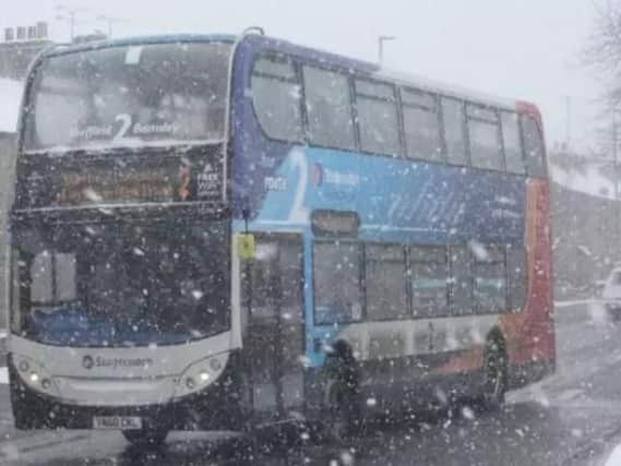 Bus services in South Yorkshire are affected by snow this morning