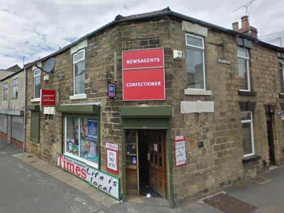 Firefighters are dealing with a blaze at a newsagents in Doncaster today